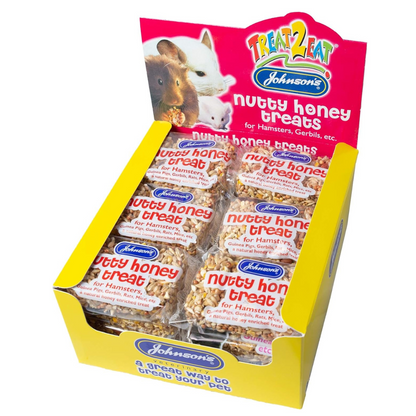 Johnson's Nutty Honey Treats Small Animal Treats 70g hamsters, rabbits, mice, rats, guinea pigs and