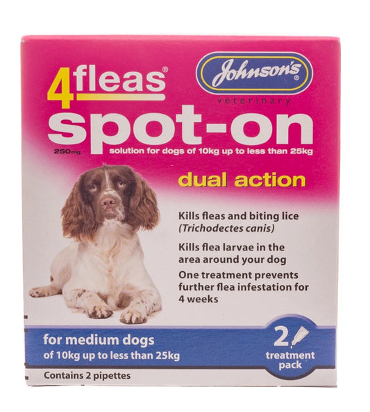 Johnson's Spot On 4 Fleas Dual Action - Medium Dog