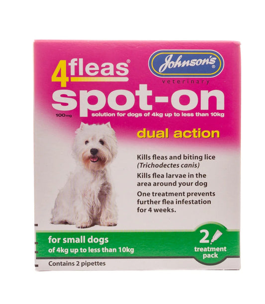 Johnson's Spot On 4 Fleas Dual Action - Small Dog