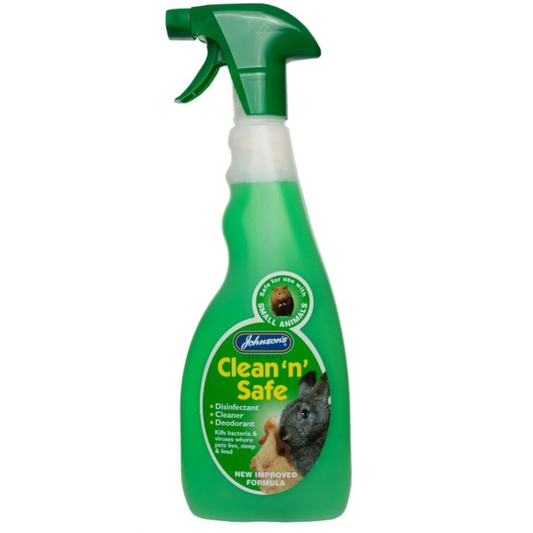 Johnson's Clean  'N' Safe Disinfectant Small Animal 500ml  cages hutches bowls